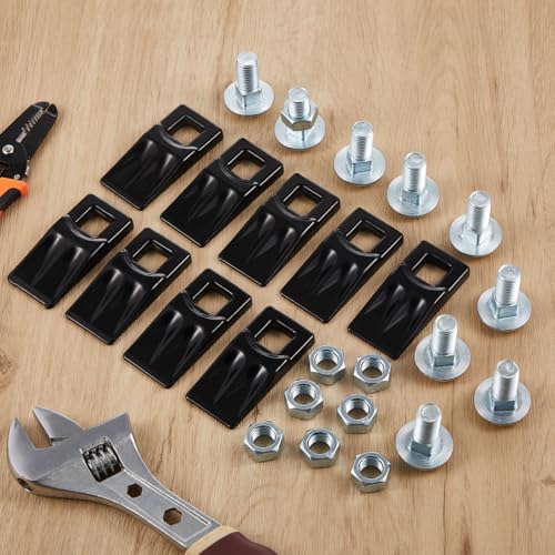 Hicarer 10 Pack Square Hole Replacement Auger Teeth with Hardware, High Hardness Carbon Steel Auger Post Hole Digger Tooth for Woodworking Construction and DIY Tools