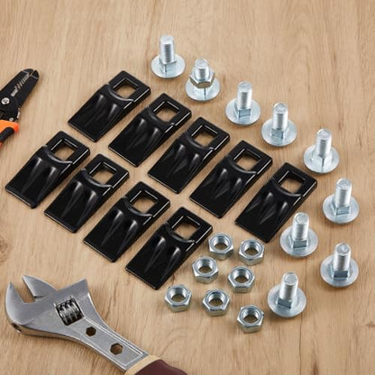 Hicarer 10 Pack Square Hole Replacement Auger Teeth with Hardware, High Hardness Carbon Steel Auger Post Hole Digger Tooth for Woodworking Construction and DIY Tools