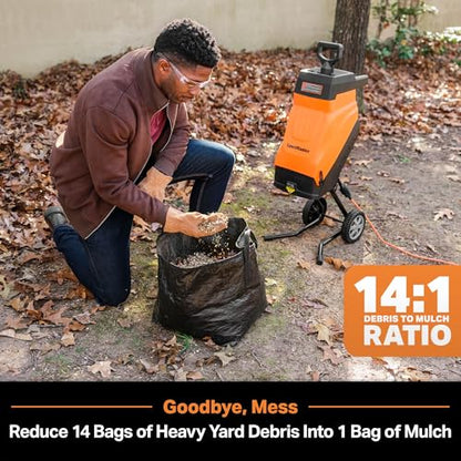 LawnMaster Electric Wood Chipper 1.8'' Cutting Diameter with Bag, FD1503 - style: Collection Bag