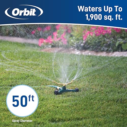 Orbit 58257N Lawn and Garden 3-Arm Metal Sprinkler with Wheel Base (Pack of 3) - style: 3-Arm Sprinkler (Pack of 3)