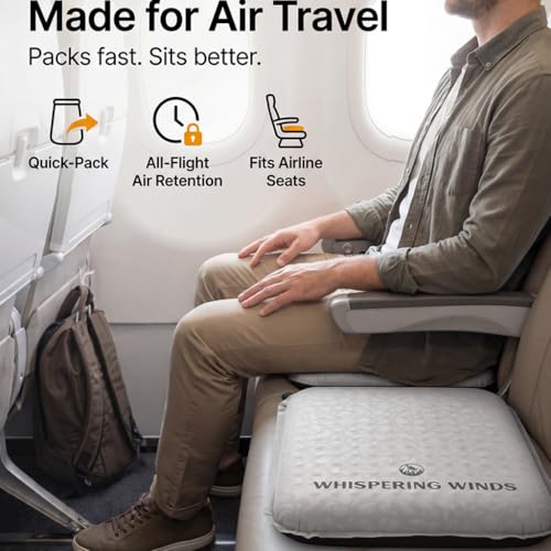 Whispering Winds Inflatable Seat Cushion - color: Gray - 2pack, size: Large
