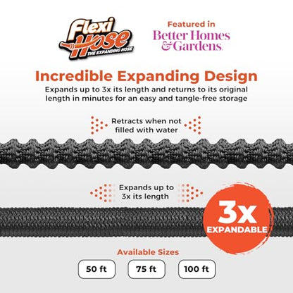 Flexi Hose Lightweight Expandable Garden Hose - Ultimate No-Kink - size: 75 ft