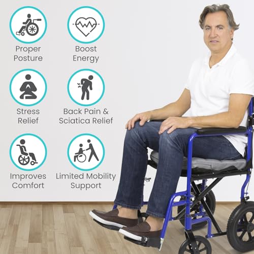 Vive Inflatable Wheelchair Air Seat Cushion - Adjustable Air Pressure