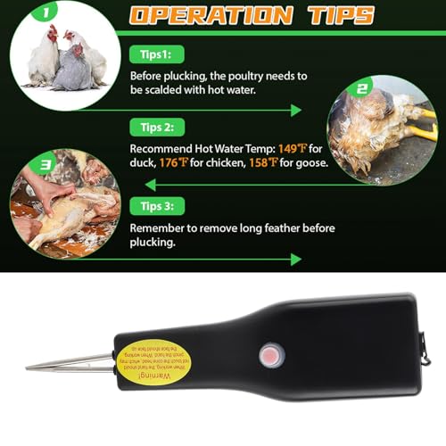 Fabater Chicken Plucker, Electric Handheld Chicken Plucker Machine, Plucking Machine for Poultry Duck Goose, Professional Poultry Plucker Removal, Pin s Short Hair Plucking