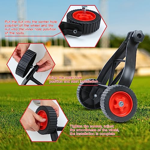 String Trimmer Wheel Attachment, Lawn Mower Auxiliary Wheel, Push Behind Weed Trimmer, Adjustable Support Wheels for String Trimmer Weedeaters Grass Cutter Brush Cutter Garden