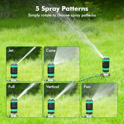RESTMO Gear Drive Sprinkler with Step Spike Base, Green - color: Green, size: 1 Pack