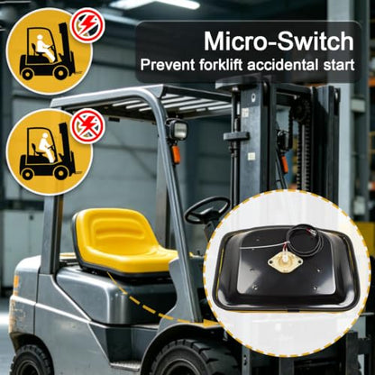 Universal Forklift Seat with Micro Switch, Tractor Seat - color: Yellow