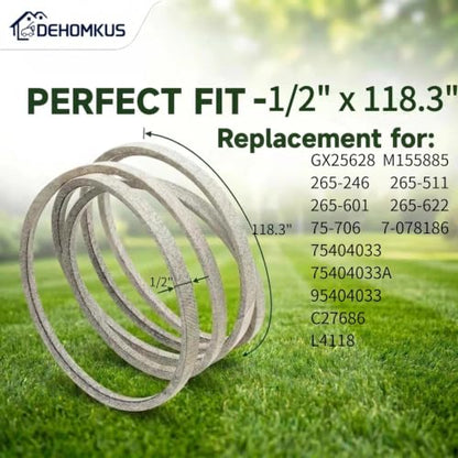 GX25628 Deck Belt, 1/2" x 118.3" Replacement John Deere 42 Inch - size: 1/2" x 118.3"