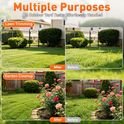 20V Cordless Weed Wacker String Trimmer 12" 2-in-1 Edger for Yard