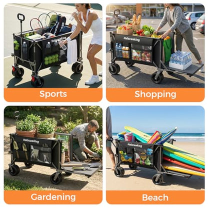 58" L Extender Collapsible Wagon, Extra Long with Tailgate - size: 240L