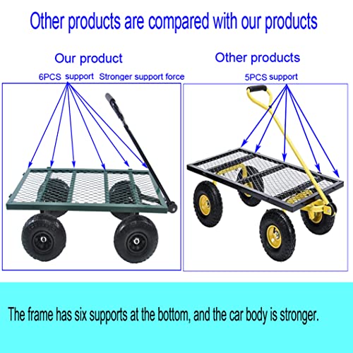 Garden Dump Cart - Large Capacity, Removable, Sturdy, Green, Outdoor Use - color: Green
