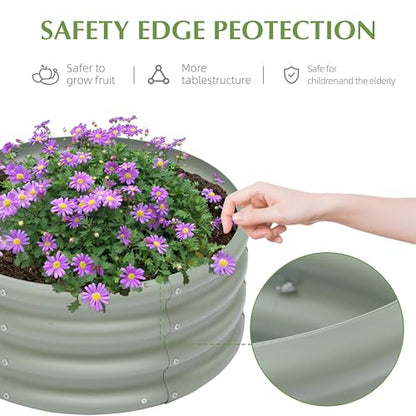 Besebay 2-Pack 2x1ft Galvanized Raised Garden Bed, Outdoor Planter Bed, - color: Light Green, size: 2x2x1ft-2Pcs