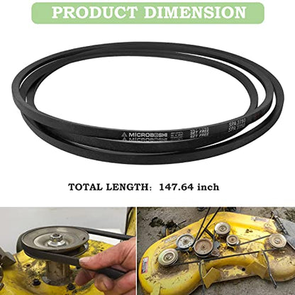 Lawn Mower 48" Deck Belt V-Belt Fits for John Deere GX21833 GX20571 48 inch Covered Deck Belt D140 D150 D160 L120 L130 LA130 LA140 LA145 LA155 LA165 X140 etc