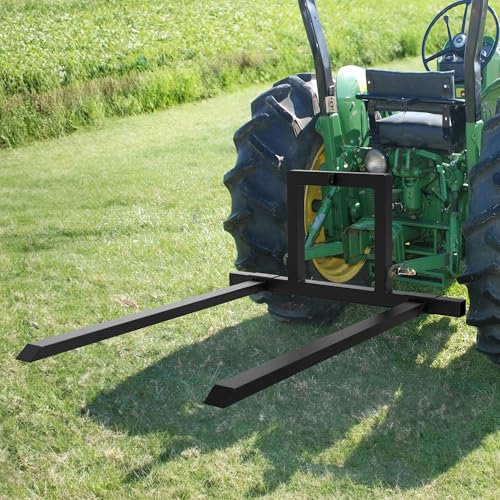 YINTATECH 50" 3 Point Pallet Forks,1500lbs Capacity Adjustable Width Range(28"-45") Pallet Fork Attachments,3 Point Hitch Pallet Forks for Tractor Category 1,Black