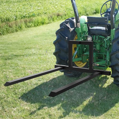 YINTATECH 50" 3 Point Pallet Forks,1500lbs Capacity Adjustable Width Range(28"-45") Pallet Fork Attachments,3 Point Hitch Pallet Forks for Tractor Category 1,Black