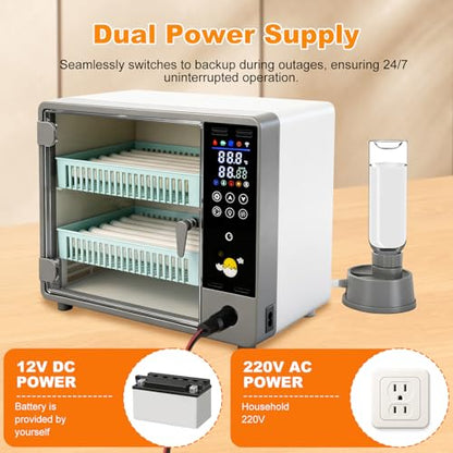 24 Egg Incubator Auto Turner Water Control Adjustable Tray Candler
