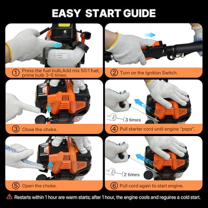 WORKIT 5-in-1 Gas Weed Eater & Trimmer 25.4CC 2-Cycle, 17" Cutting Path, - size: 5 IN 1-25.4CC