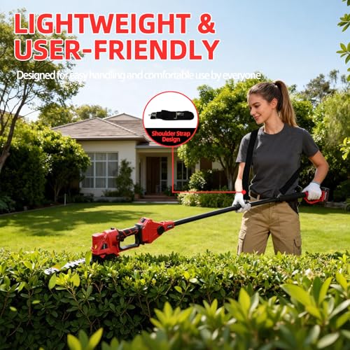 4-in-1 Electric Pole Hedge Trimmer, Cordless Bush Trimmer & Grass Shear