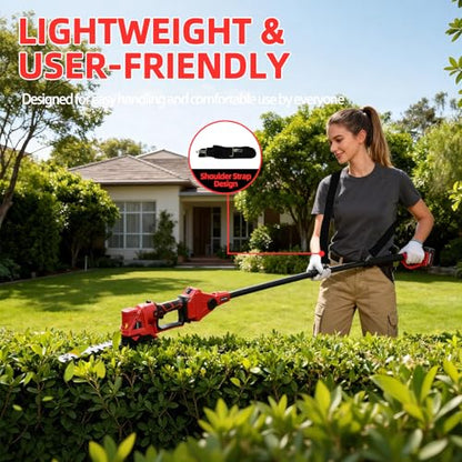 4-in-1 Electric Pole Hedge Trimmer, Cordless Bush Trimmer & Grass Shear