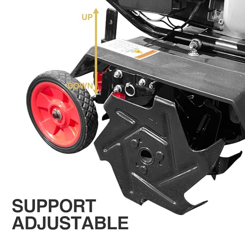 GardenTrax Upgraded Tiller 40cc 4-Cycle Multi-Function Mini Cultivator w/6 Durable Steel Tines