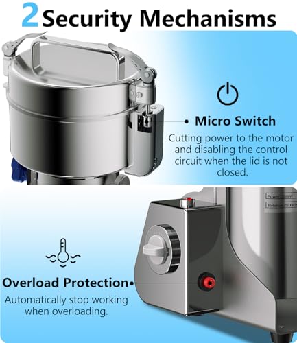 Electric Grain Mill 1000g Flour Mill Home for Wheat Corn Rice Herbs Spices - size: 1000g