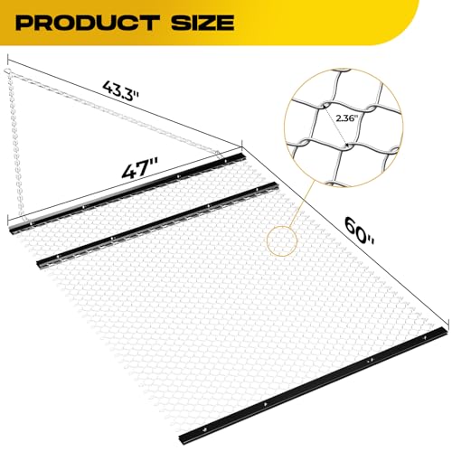 4' x 5' Drag Harrow, Yard Drag, Driveway Drag for ATV/ UTV