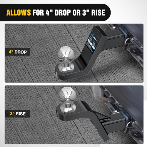 Nilight Trailer Hitch Ball Mount Fits 2" Receiver with 2" Ball 4" Drop - size: 2" Ball & 4" Drop