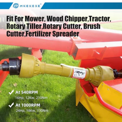 PTO Shaft 1 3/8" 6 Spline End T1 27"-35" PTO Drive Shaft for Tractor T1-680-05B-05B-YIIIP, Series 1 Tractor PTO Shaft, Fit For Mower, Wood Chipper, Tractor, Rotary Tiller, Rotary Cutter, Brush Cutter,
