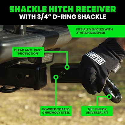 Rhino USA Recovery Combo Kit - 30ft Tow Strap & Shackle Hitch - color: 30' Strap + Shackle Hitch