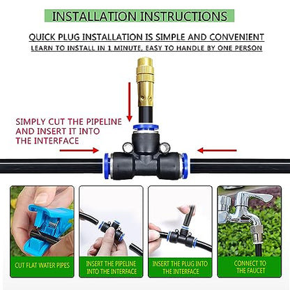 49.21FT 360° Adjustable Drip Irrigation System for Garden - size: 49.21FT