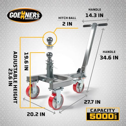 Trailer Dolly with 2" Ball, 5000 LBS Tongue Weight Heavy Duty