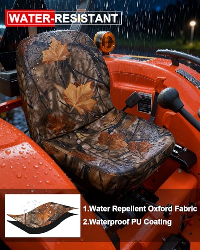 StarknightMT Tractor Seat Cover Waterproof Oxford Fabric Fast Install - color: Maple Leaf Camouflage