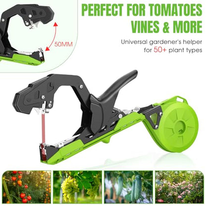 SWANSOFT Plant Tying Machine, Come with 10000pcs Staples 20 Rolls (Green)