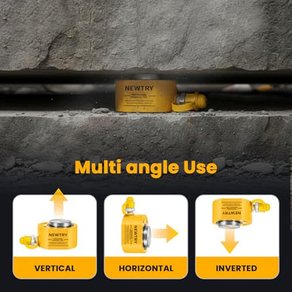NEWTRY 30T Hydraulic Ram Cylinder, 0.55" Low Profile Jack for Construction