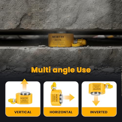 NEWTRY 20T Hydraulic Ram Cylinder, 0.51" Low Profile Jack for Construction