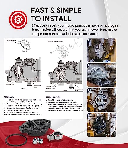 Upgrade Replacement for Hydro Gear 72274 Hydraulic Transmission Charge Pump Lawn Mower Kit for ZT2800 ZT3100 ZT3400 G700 Series, Fix Pump Oil Leakage, Also Replace 71411, HG71411,HG72274, PXHG72274