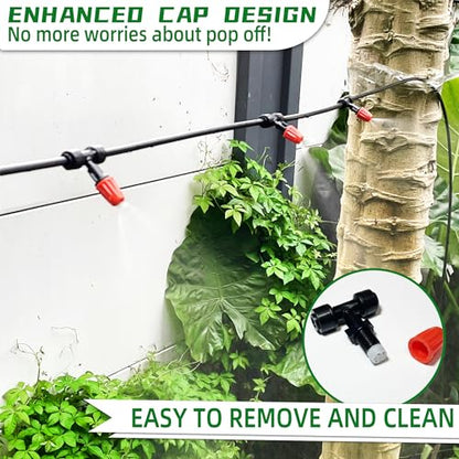 40PCS Push-to-Fit Drip Irrigation Micro Spray Emitters for 1/4 inch Irrigation Tubing, Three-Way Adjustable Atomizing Nozzle, Irrigation Dripper Sprinklers for Garden Greenhouse Agricultural - size: 40PCS Drip Irrigation Micro Spray Emitters