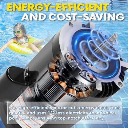 B129 Pool Pump Motor 1.5 HP 56J Frame Fit for Century A.O. Smith 1 Speed - size: 1.5 HP B129 56J Frame