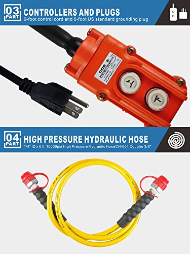 AMZCNC 110V/120V 10K PSI Electric Hydraulic Pump, Single Acting - style: 10000Psi One Way Mini