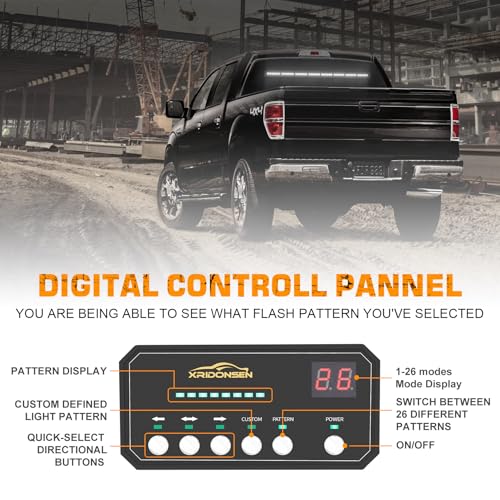 XRIDONSEN 35 inch White Traffic Advisor Light Bar 48 LED Strobe Lights - color: All White