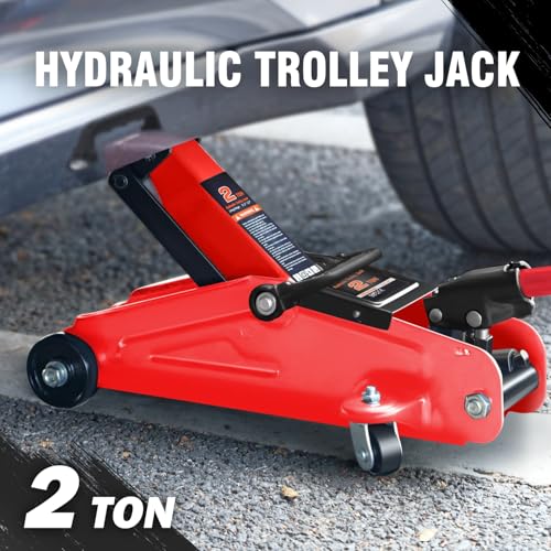 DNA MOTORING 2 Ton Low Profile Hydraulic Floor Jack, Red, 4000 lbs Capacity - color: Red, style: 2 ton
