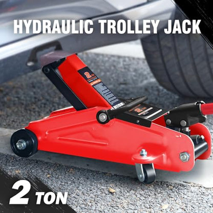 DNA MOTORING 2 Ton Low Profile Hydraulic Floor Jack, Red, 4000 lbs Capacity - color: Red, style: 2 ton