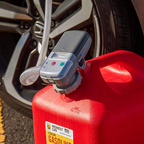 Deway Battery Powered Fuel Transfer Pump, Gas Can Pump, 51" Hose - style: Auto Stop Nozzle w/ 51" Plastic Hose