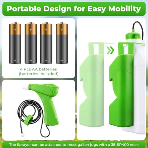 1 Pack Battery Powered Weed Sprayer Wand, 38mm Cap for 1 Gallon Jugs