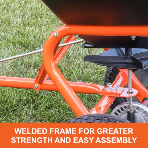 Agri-Fab Tow Behind Broadcast Spreader for Seed, Fertilizer, Salt and Ice Melt, 185 lb Capacity Lawn and Garden Spreader with 12 Ft Spread Width - style: 185 lb. Direct Rod Control Tow-Behind Lawn and Garden Spreader
