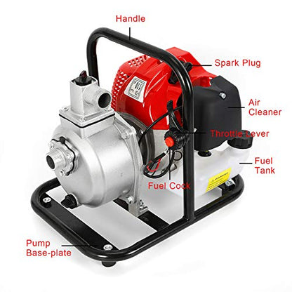1.7HP 2-Stroke 43CC 35GPM Gasoline Powered Semi-trash Water Transfer Pump - color: 1.7hp 2-stroke