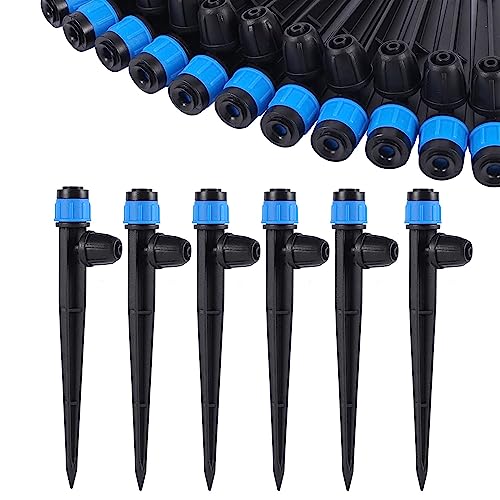 50 Pcs 360° Adjustable Drip Irrigation Spray Emitters - style: 50pcs-Blue 360 Degree Sprayer
