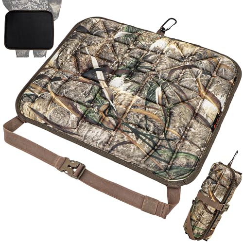 Hunting Seat Cushion, Silent Memory Foam Pad for Tree Stand & Saddle - color: Stealth Reed Camo