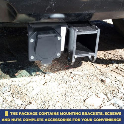 BFXM 4 Pin Flat to 7 Pin RV Blade Trailer Adapter with Mounting Bracket - color: 4 PIN