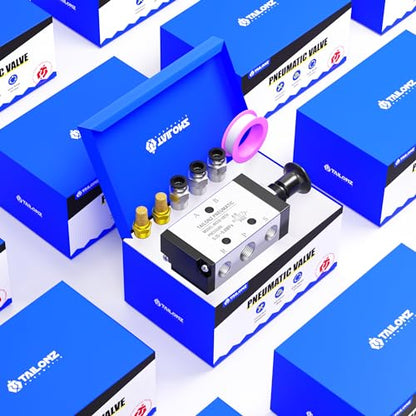 TAILONZ 1/4"NPT 5/2 4R210-08-TH Spring Reset Manual Valve - size: 1/4"NPT, style: 5 Way 2 Position Spring Return